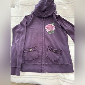 Zip-up hoodie, light weight, bought at urban outfitters